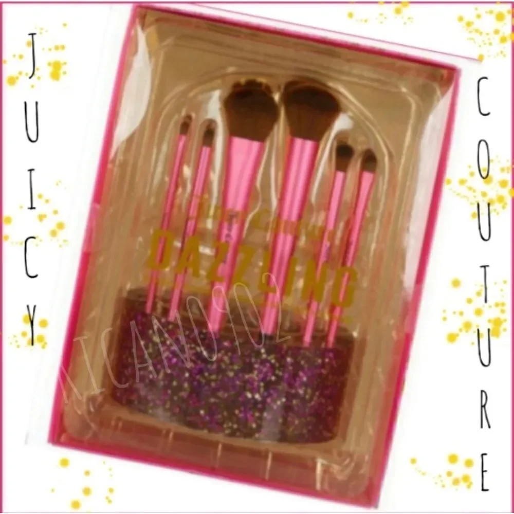 Juicy Couture 6- Piece Metallic Pink Brush Set